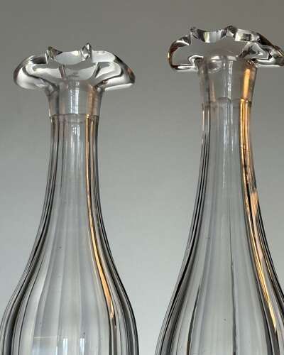 2 Art Nouveau French Carafes c1900-1914