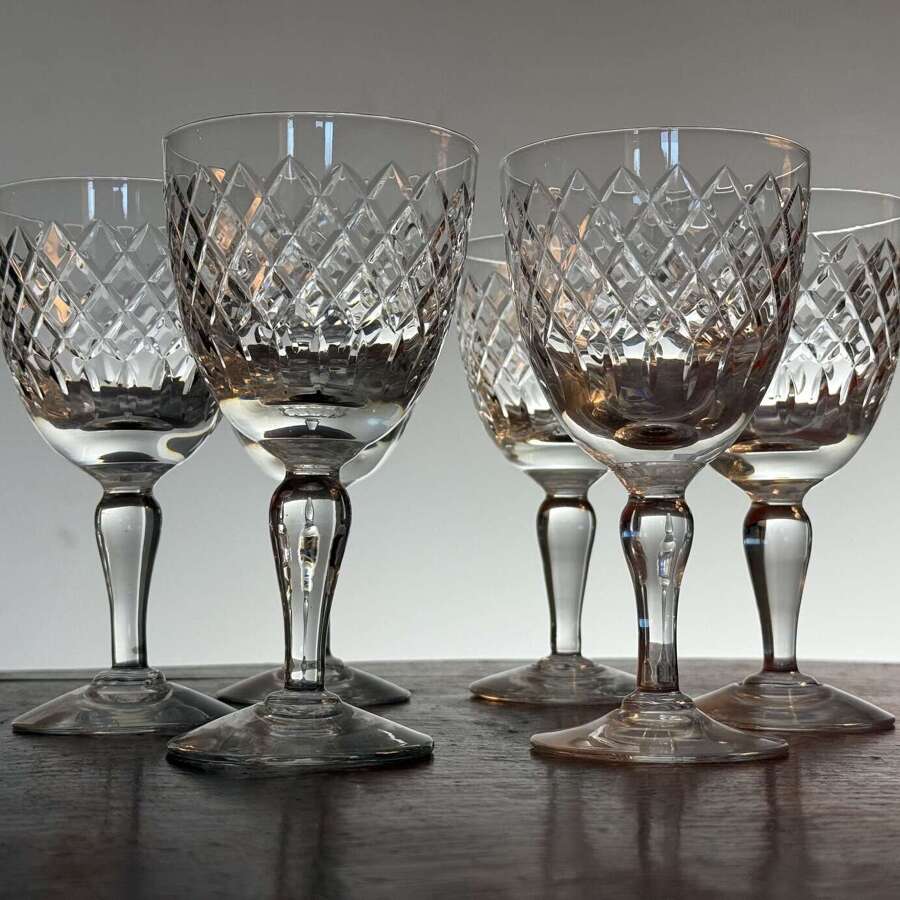 6 Royal Brierley Coventry Water Glasses 6 1/2"
