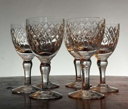 6 Royal Brierley Coventry Wine Glasses 5 ¾”