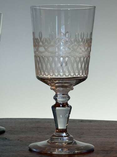 12 large Wine Glasses by Val Saint Lambert to an 1880 Baccarat design
