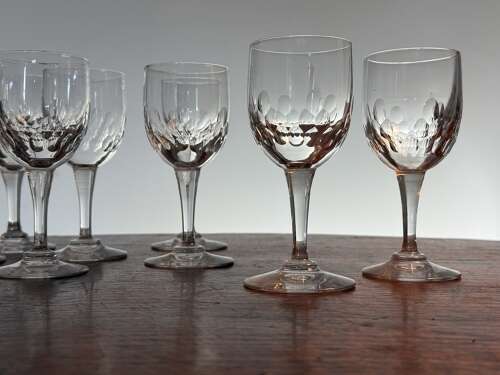 8 Baccarat Crystal Richelieu Port Glasses c1920