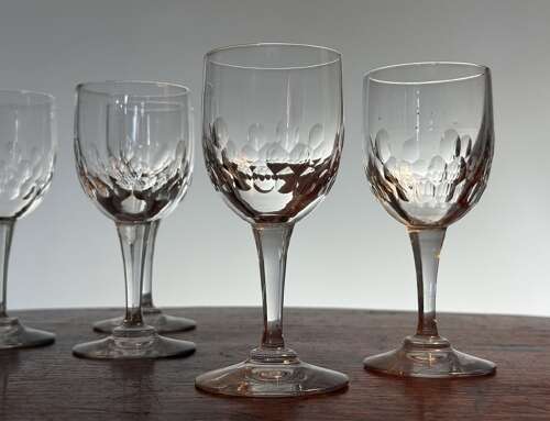 8 Baccarat Crystal Richelieu Port Glasses c1920