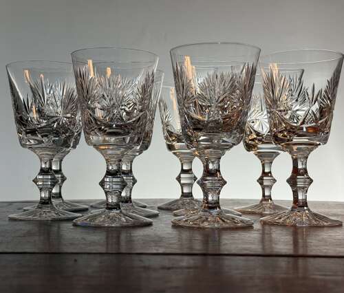 10 Star of Edinburgh Large Wine Goblets c1950s