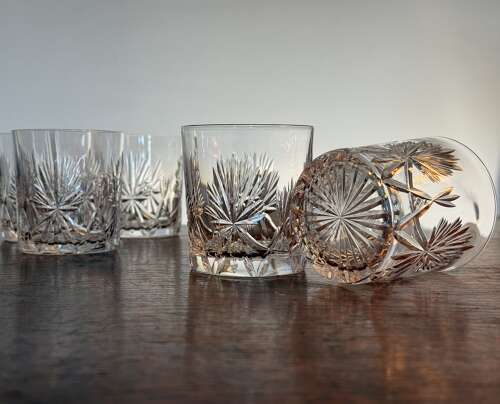 5 Star of Edinburgh Whisky Glasses 7oz c1950s