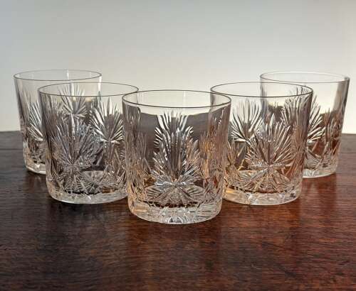 5 Star of Edinburgh Whisky Glasses 7oz c1950s