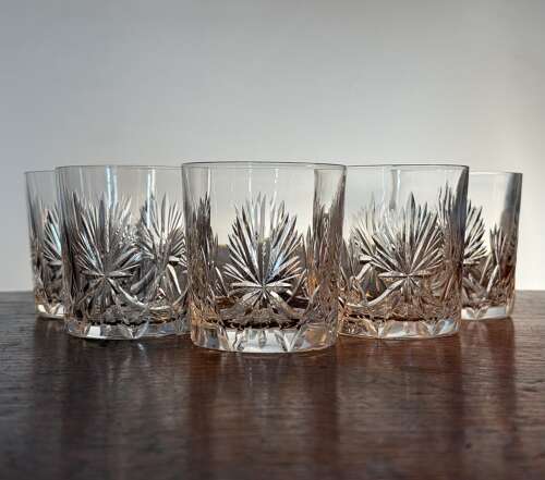5 Star of Edinburgh Whisky Glasses 7oz c1950s
