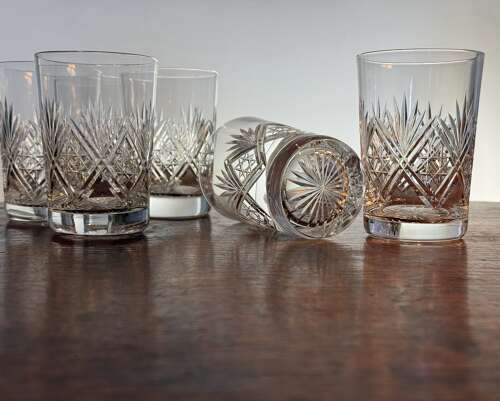 6 Thomas Webb St Andrews Water Glasses 8oz