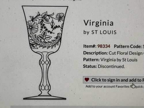 4 St Louis Crystal Green and etched Hock Glasses c 1920